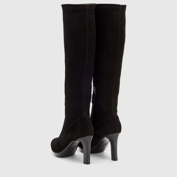 AQUATALIA RHUMBA Women's Size 8.5 Black Soft Suede Knee-High Boot Platform Heel - Picture 3 of 8